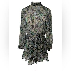 Zara floral sheer high neck dress